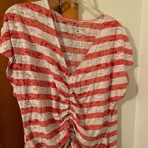 New York and Company ruched striped top. Size XL